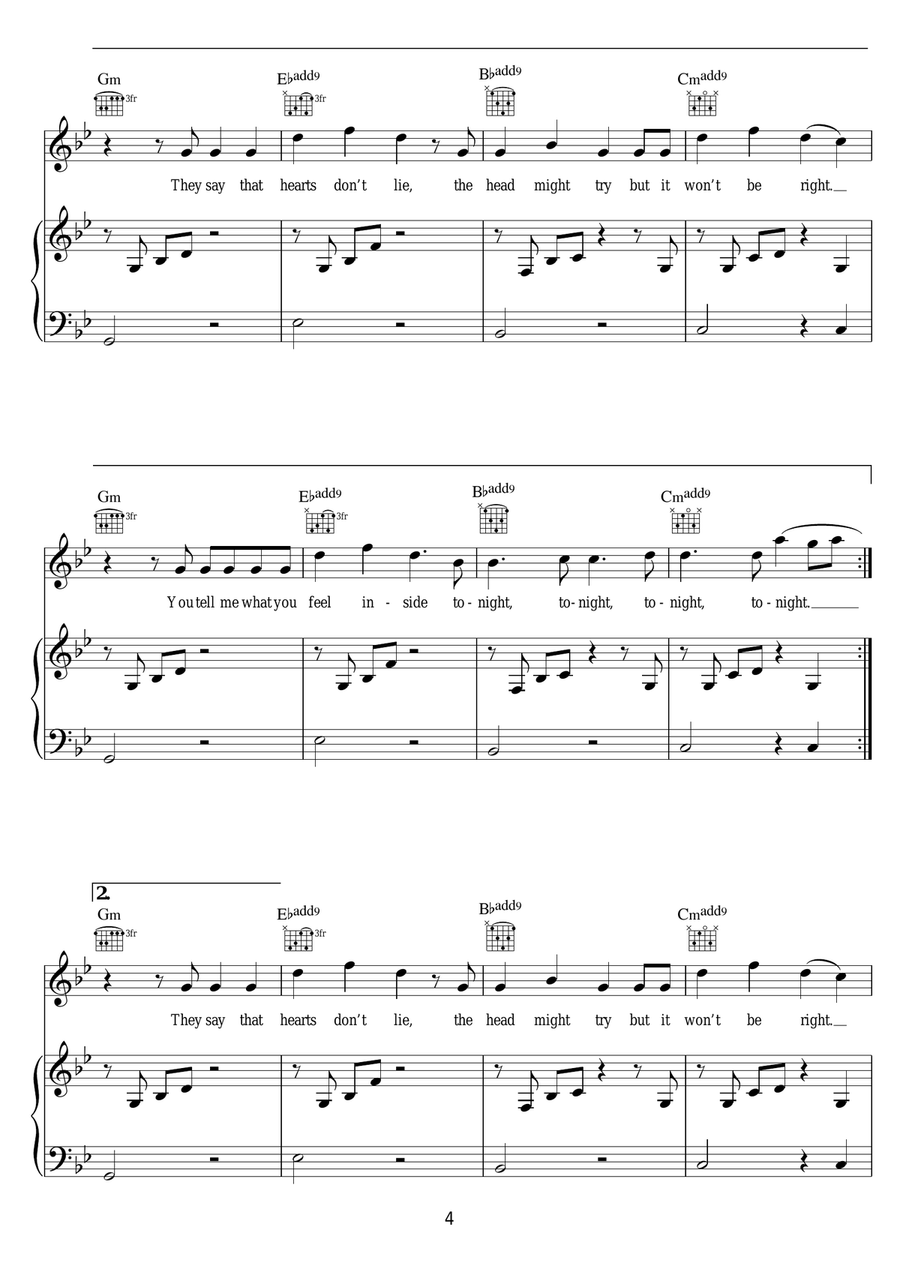 Seasons Seasons Piano, Vocal, Guitar scores gallery preview page 4
