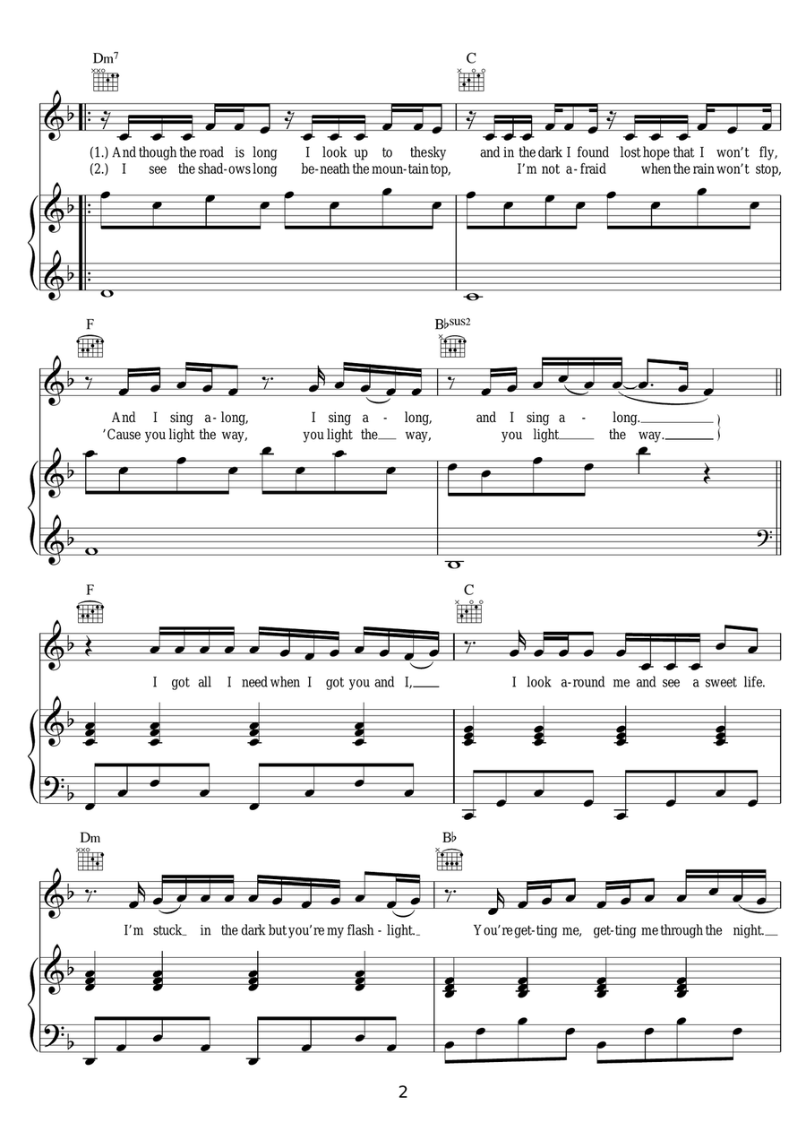Flashlight Flashlight Piano, Vocal, Guitar scores gallery preview page 2