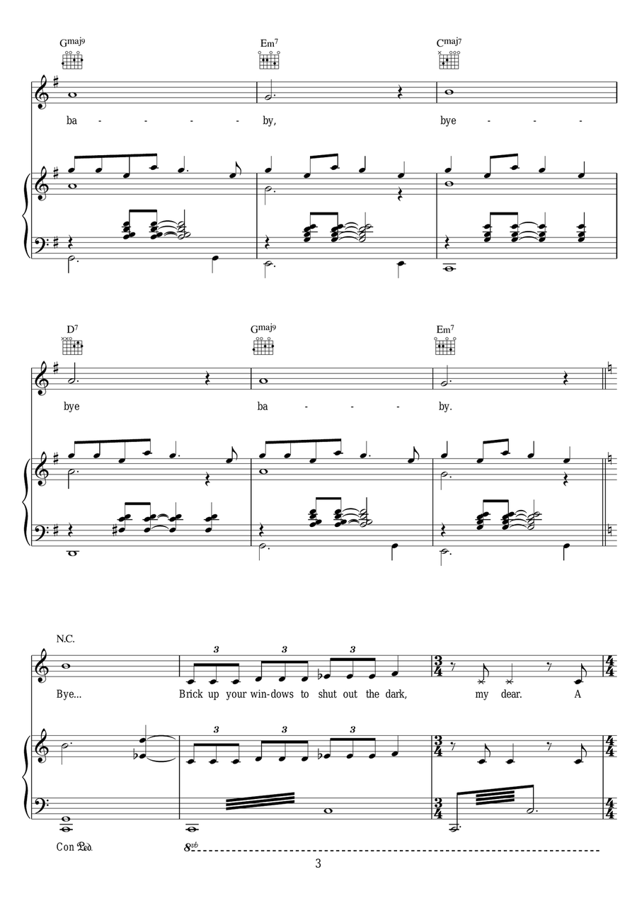 My Fair Lady (Bye Bye Baby) Piano, Vocal, Guitar scores gallery preview page 3