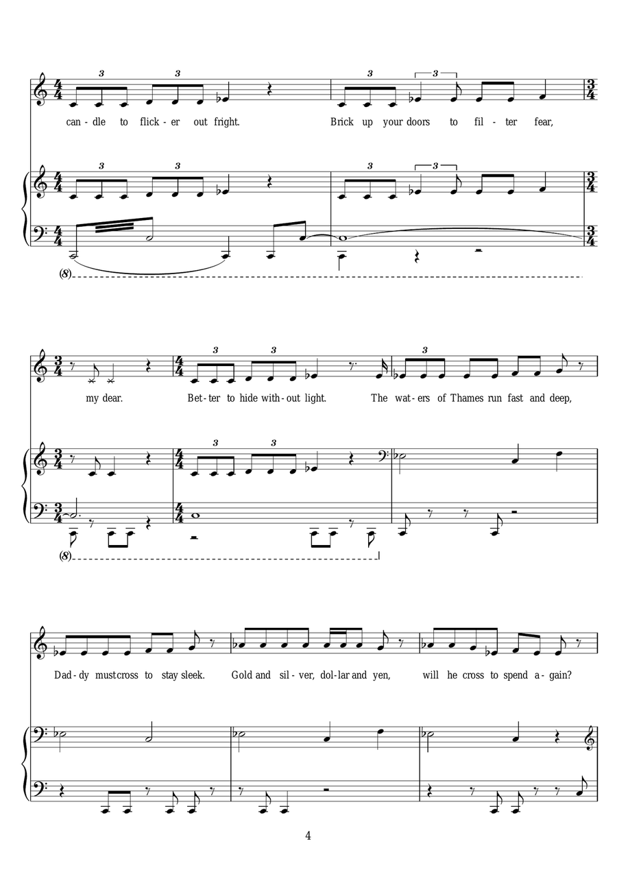 My Fair Lady (Bye Bye Baby) Piano, Vocal, Guitar scores gallery preview page 4
