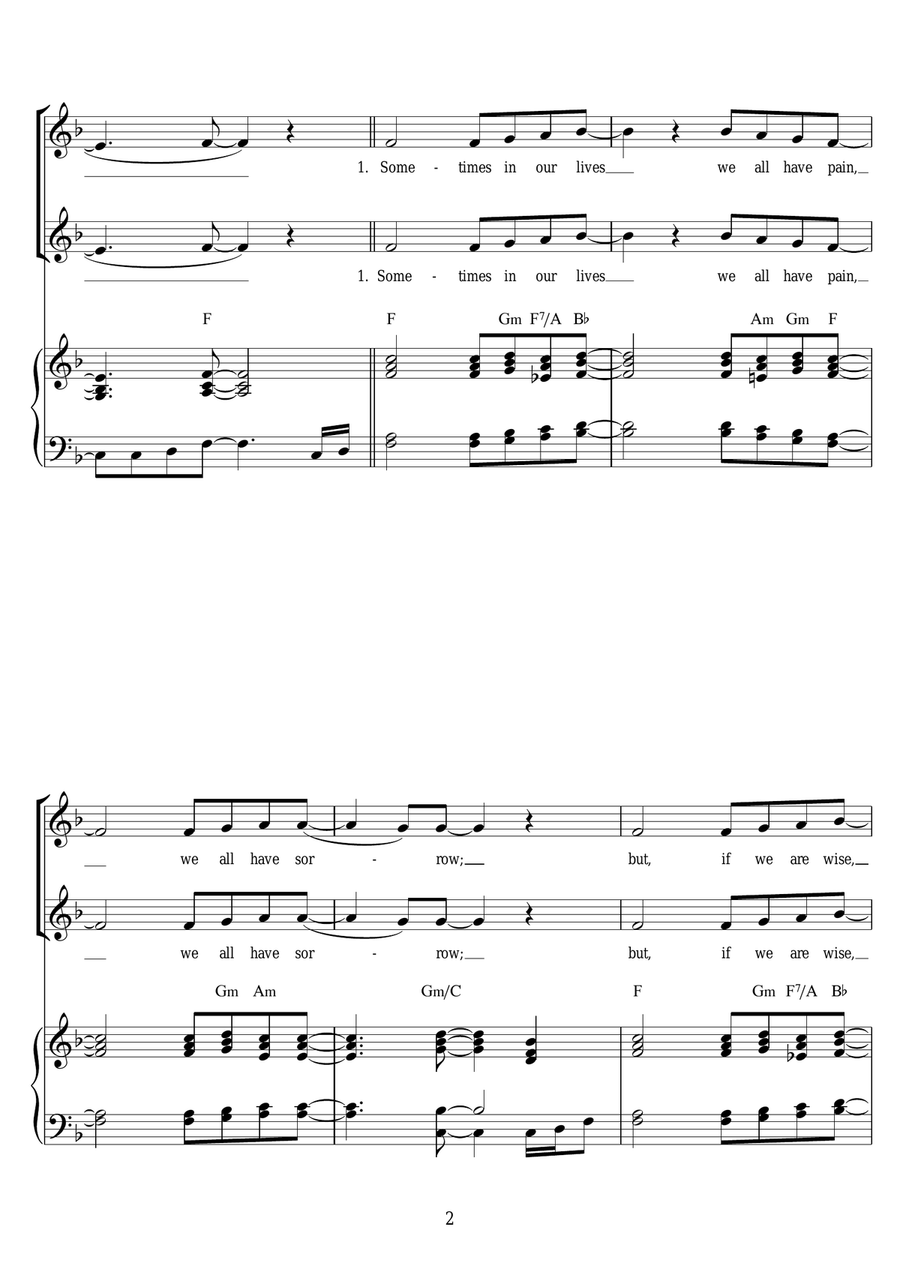 Lean On Me (Arr. Rick Hein) 2-Part scores gallery preview page 2