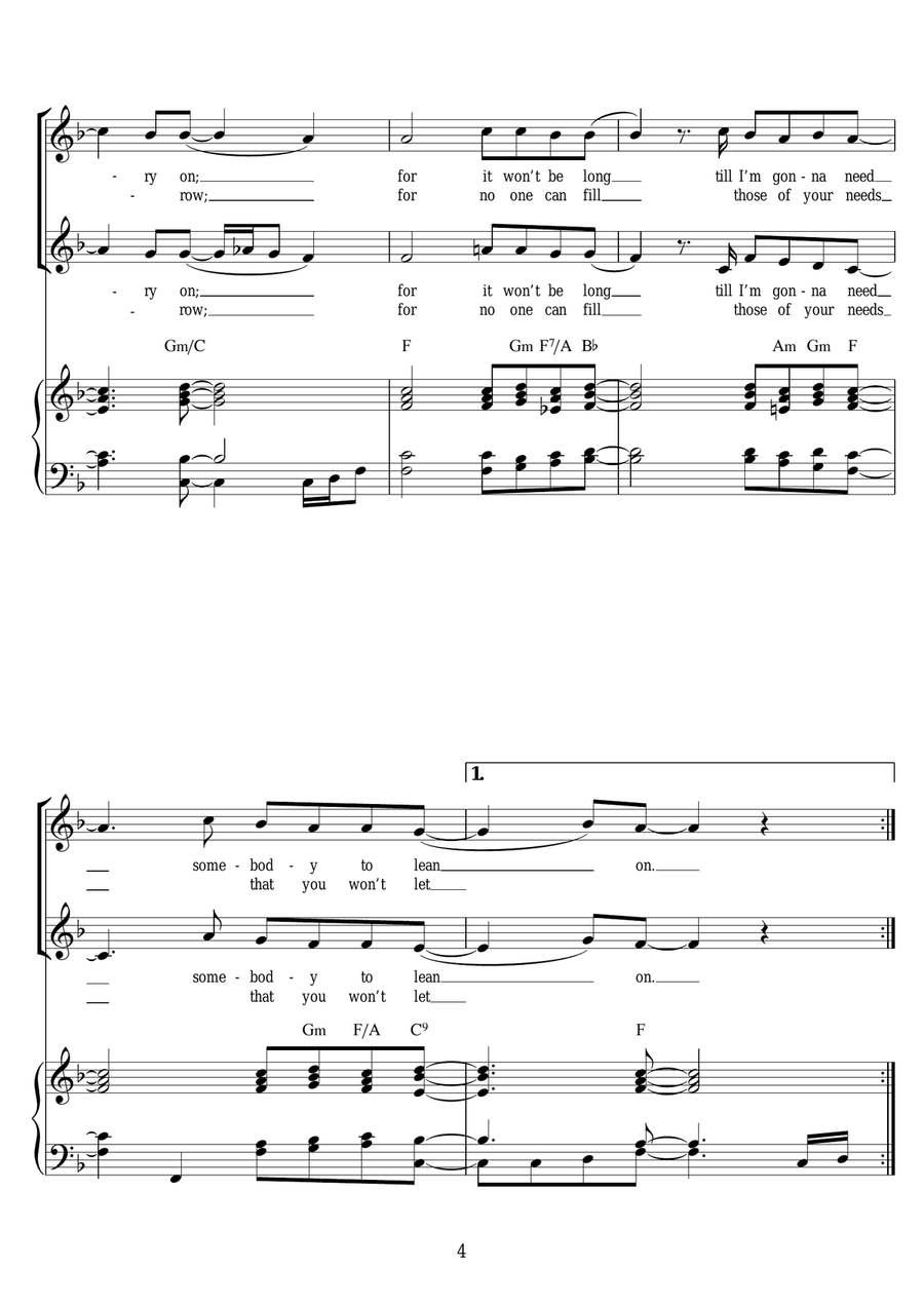Lean On Me (Arr. Rick Hein) 2-Part scores gallery preview page 4