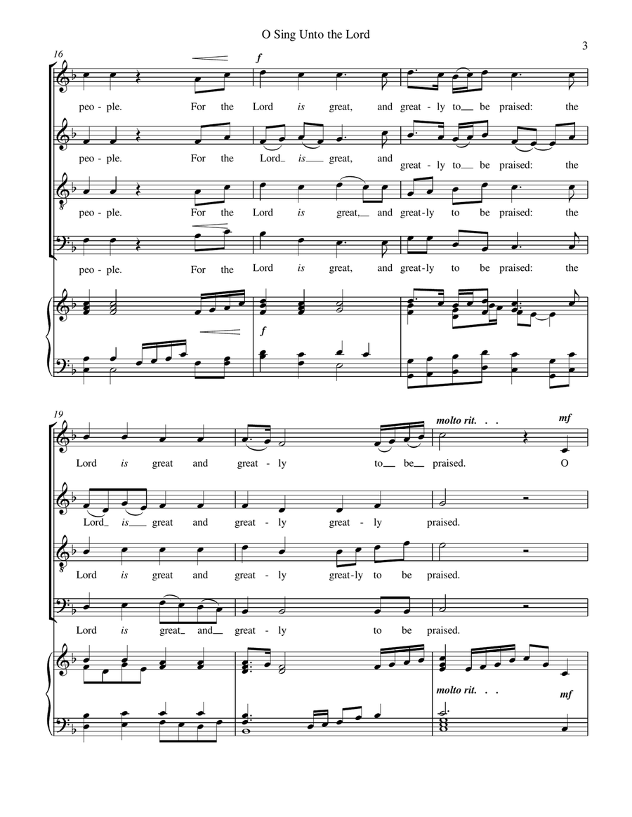 O Sing Unto the Lord (from Psalm 96) 4-Part scores gallery preview page 4