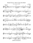 Bridal Chorus / Here Comes the Bride! lead sheet with guitar chords (Bb Major)