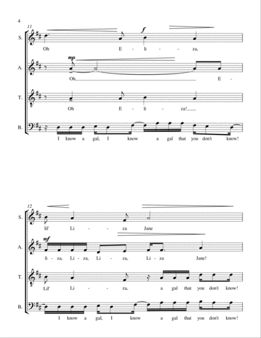 Eliza Jane 4-Part scores gallery preview page 5