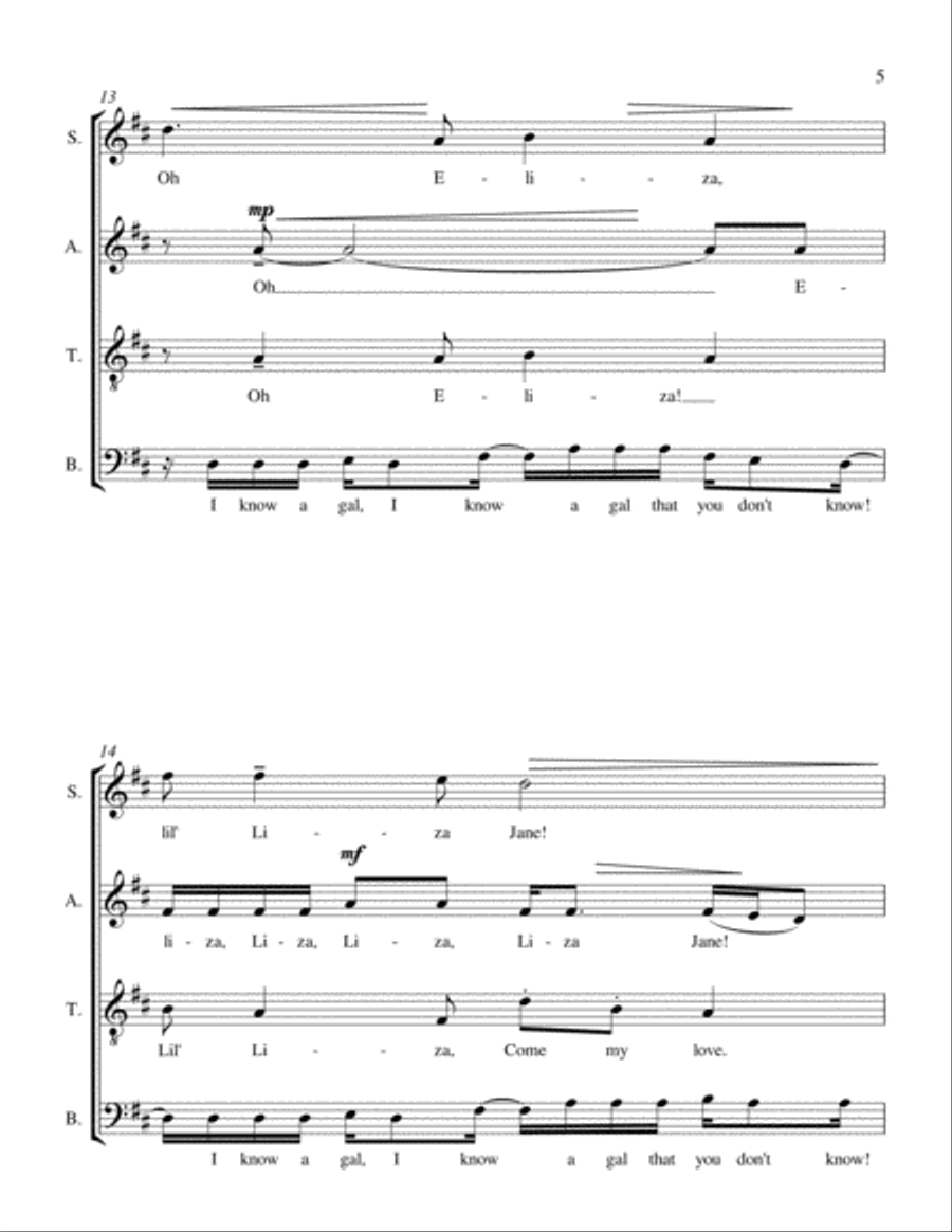Eliza Jane 4-Part scores gallery preview page 6