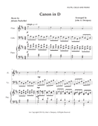 Canon in D (Trio for Flute, Cello and Piano) Small Ensemble scores gallery preview page 5