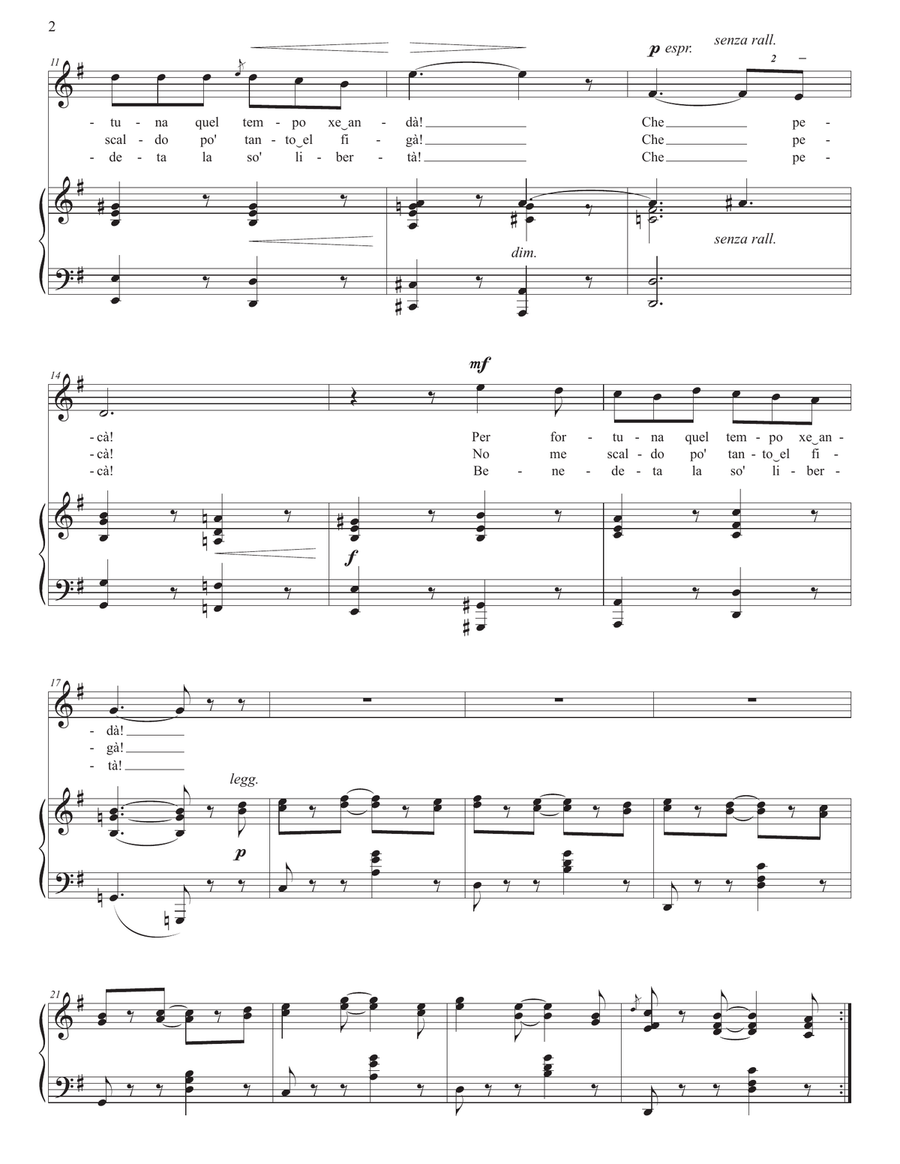 HAHN: Che pecà (transposed to G major) Piano, Vocal scores gallery preview page 3