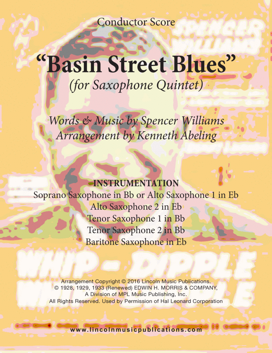 Basin Street Blues Saxophone Quintet scores gallery preview page 1