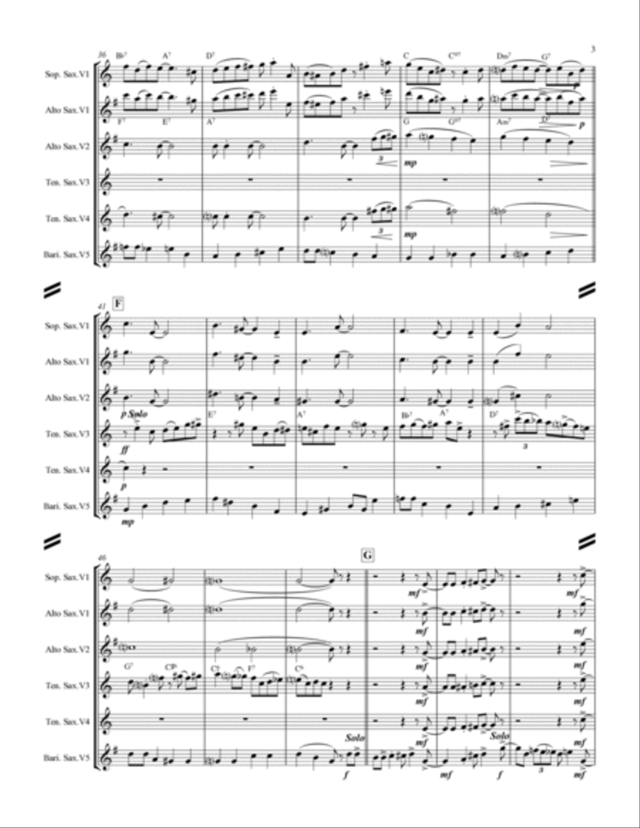 Basin Street Blues Saxophone Quintet scores gallery preview page 4