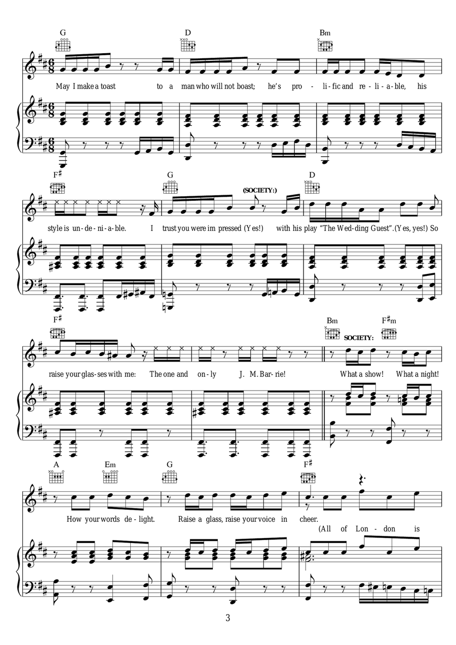 All Of London Is Here Tonight (from 'Finding Neverland') Piano, Vocal, Guitar scores gallery preview page 3