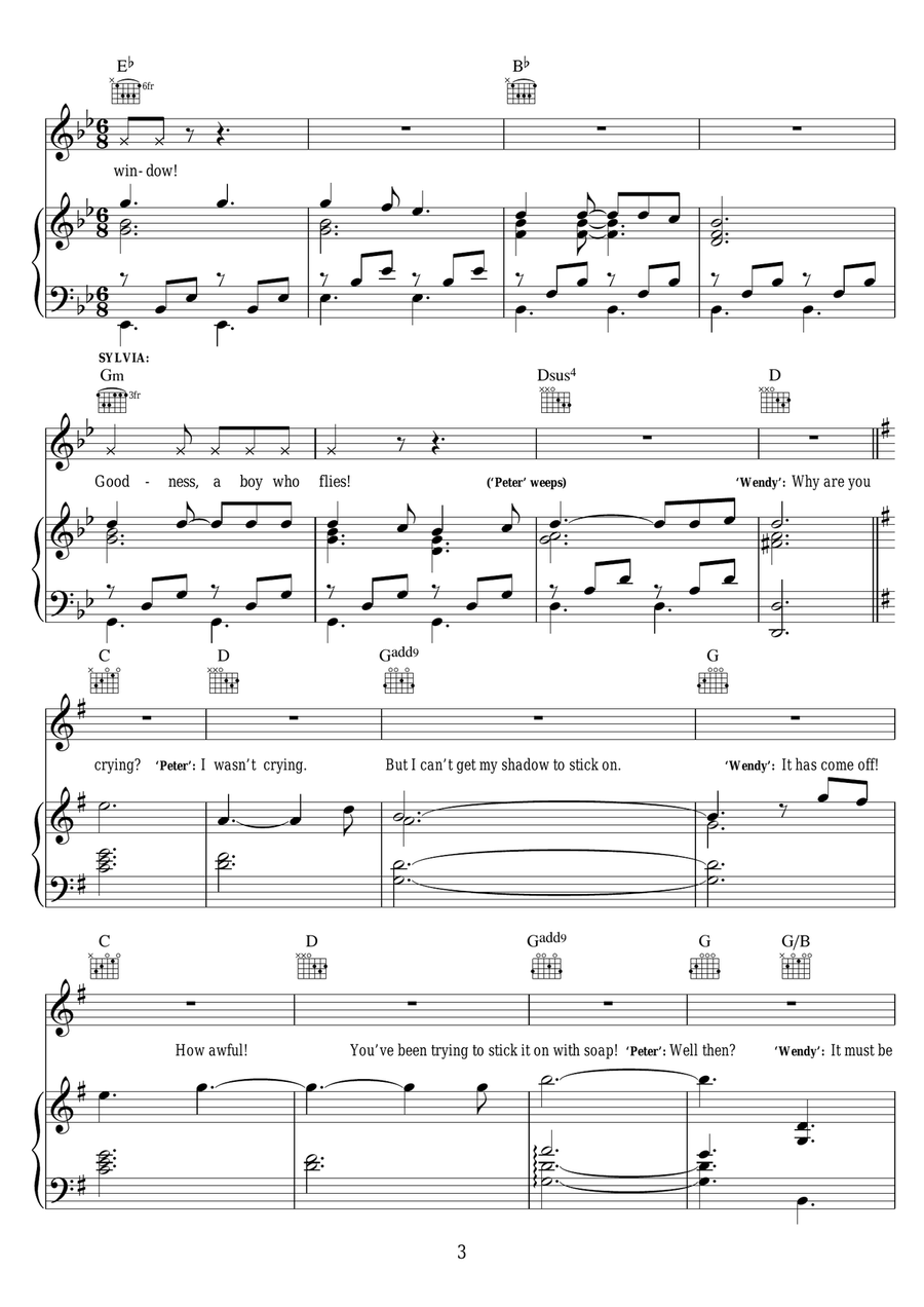 Neverland (Reprise) (from 'Finding Neverland') Piano, Vocal, Guitar scores gallery preview page 3
