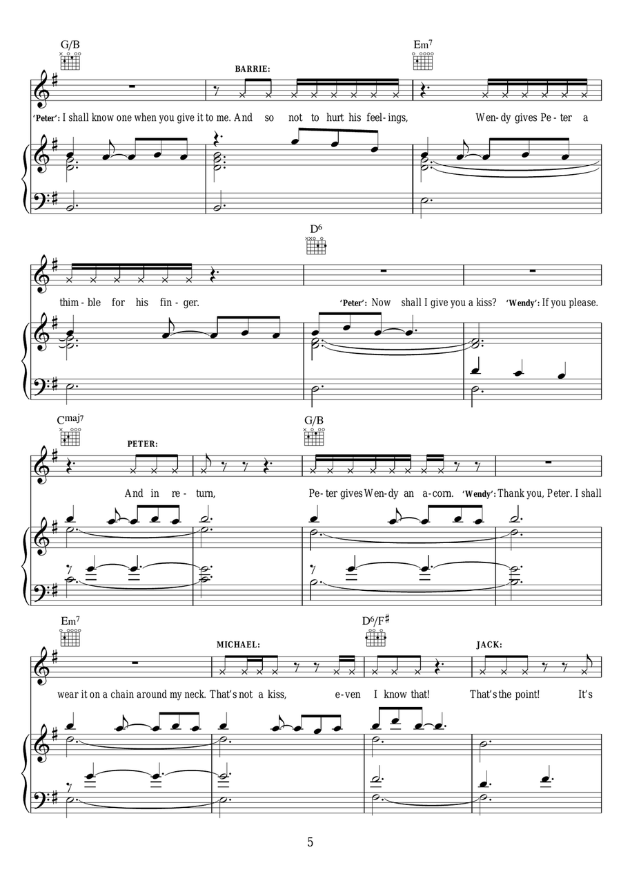 Neverland (Reprise) (from 'Finding Neverland') Piano, Vocal, Guitar scores gallery preview page 5