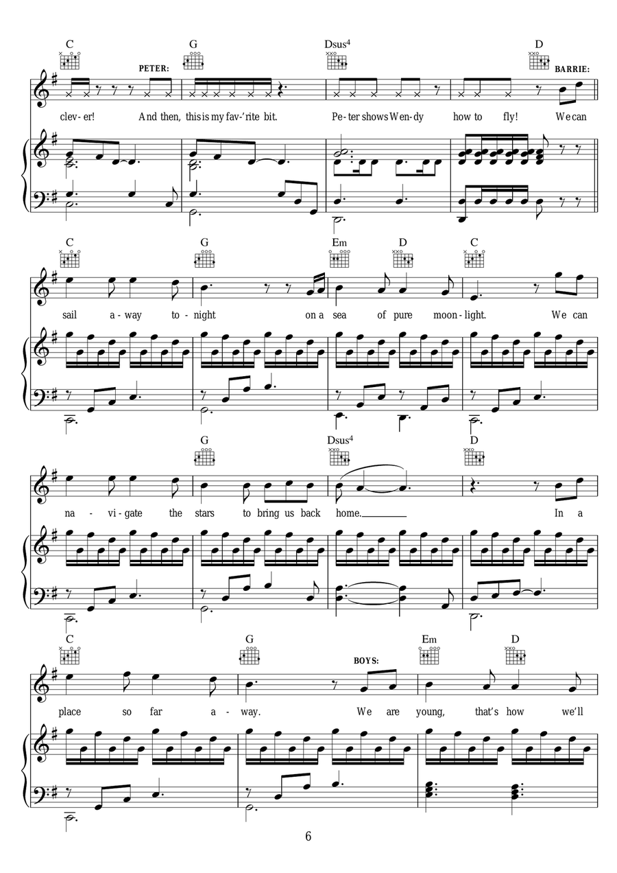 Neverland (Reprise) (from 'Finding Neverland') Piano, Vocal, Guitar scores gallery preview page 6