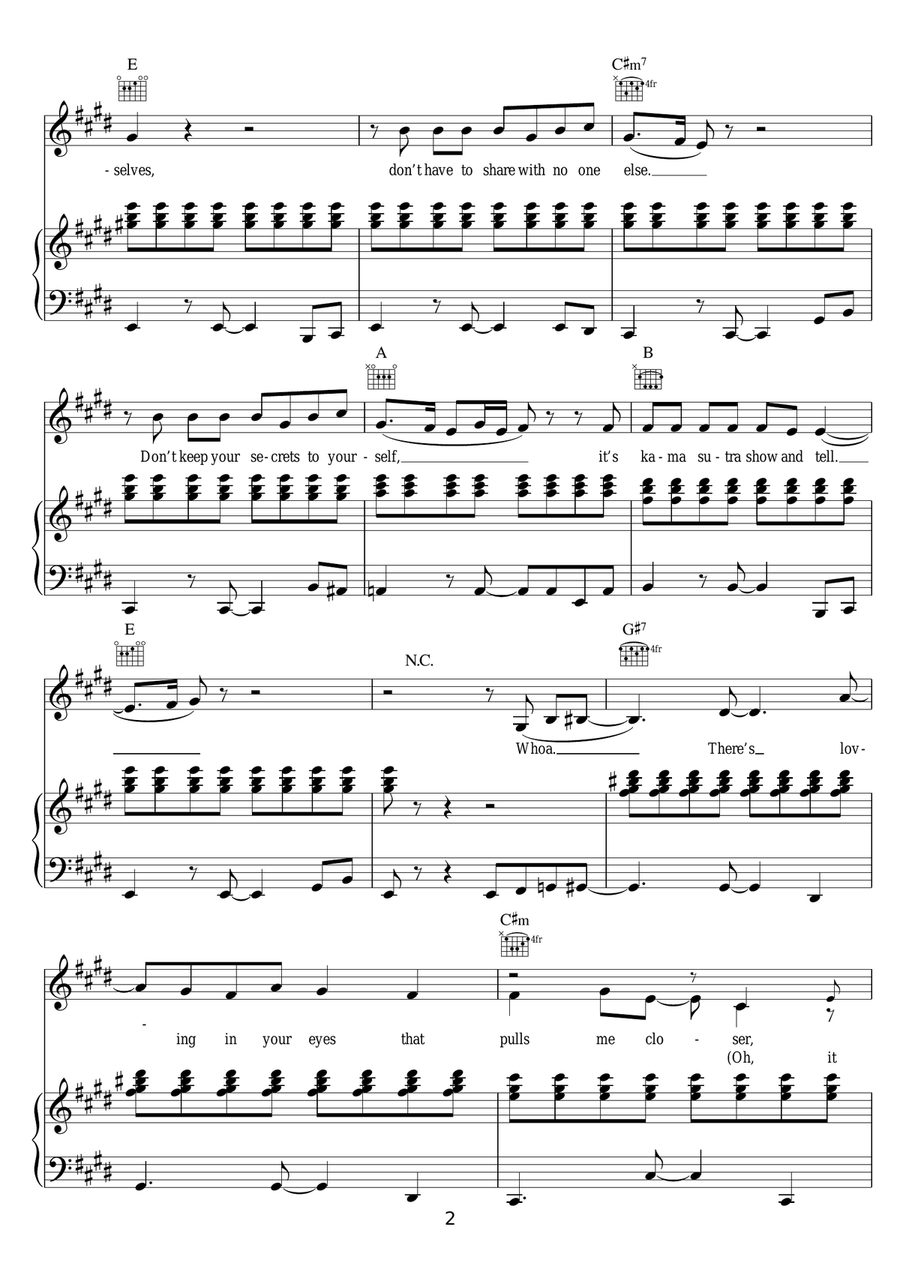 Marvin Gaye (featuring Meghan Trainor) Piano, Vocal, Guitar scores gallery preview page 2
