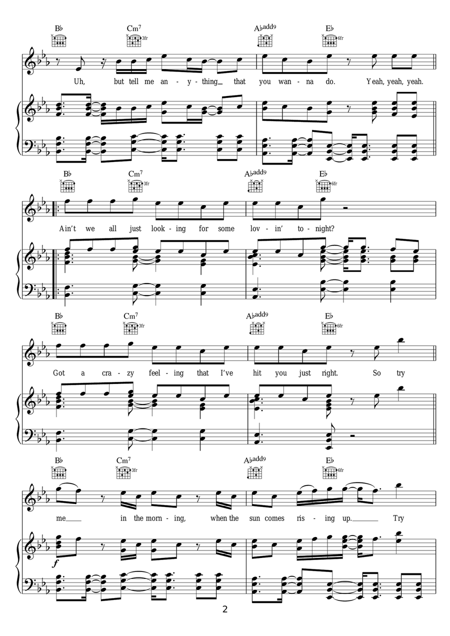 Try Me (featuring Jenifer Lopez) Piano, Vocal, Guitar scores gallery preview page 2