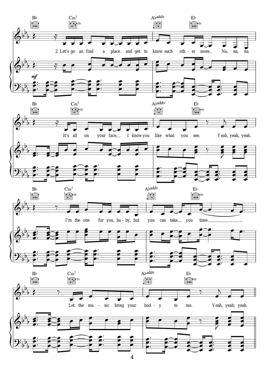 Try Me (featuring Jenifer Lopez) Piano, Vocal, Guitar scores gallery preview page 4