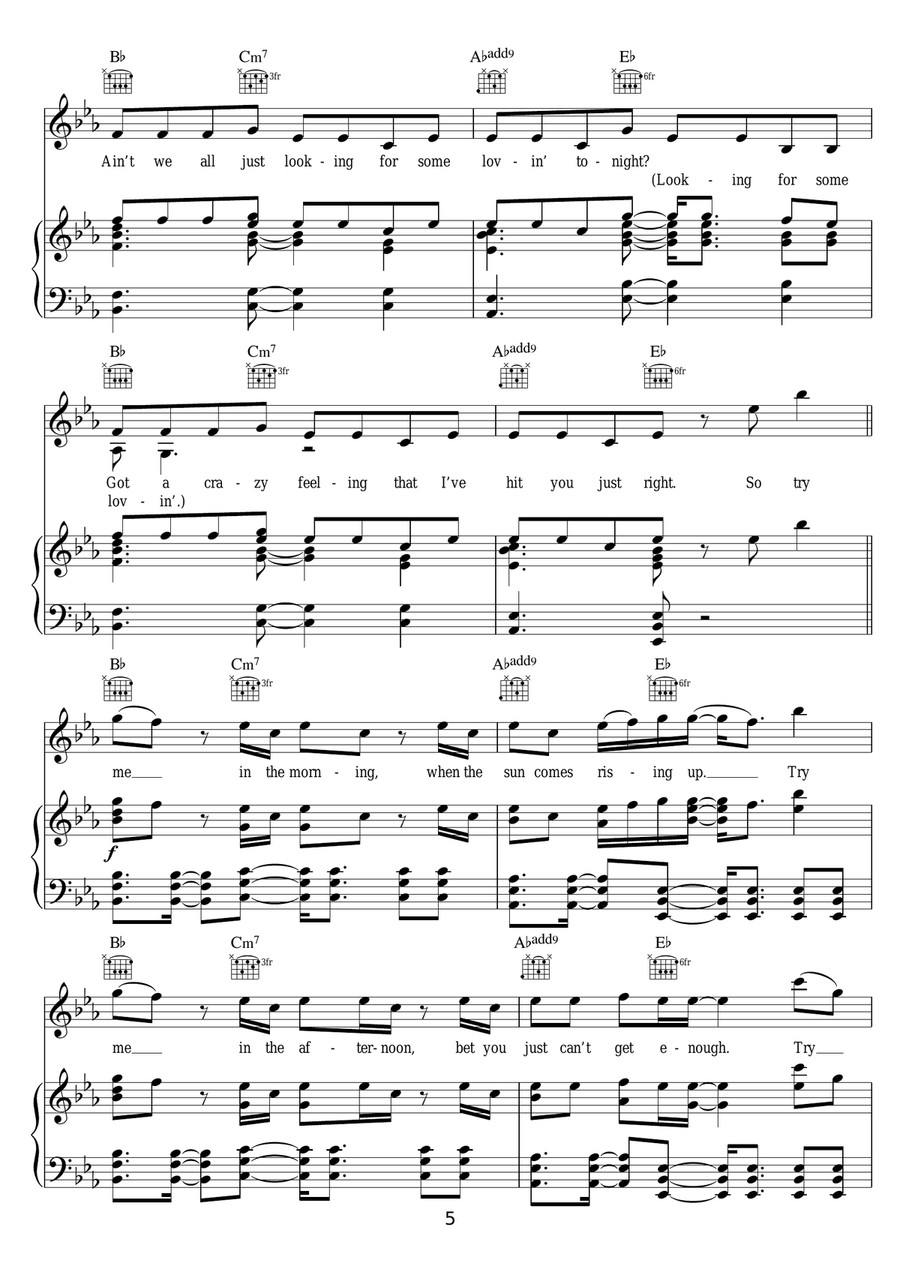 Try Me (featuring Jenifer Lopez) Piano, Vocal, Guitar scores gallery preview page 5
