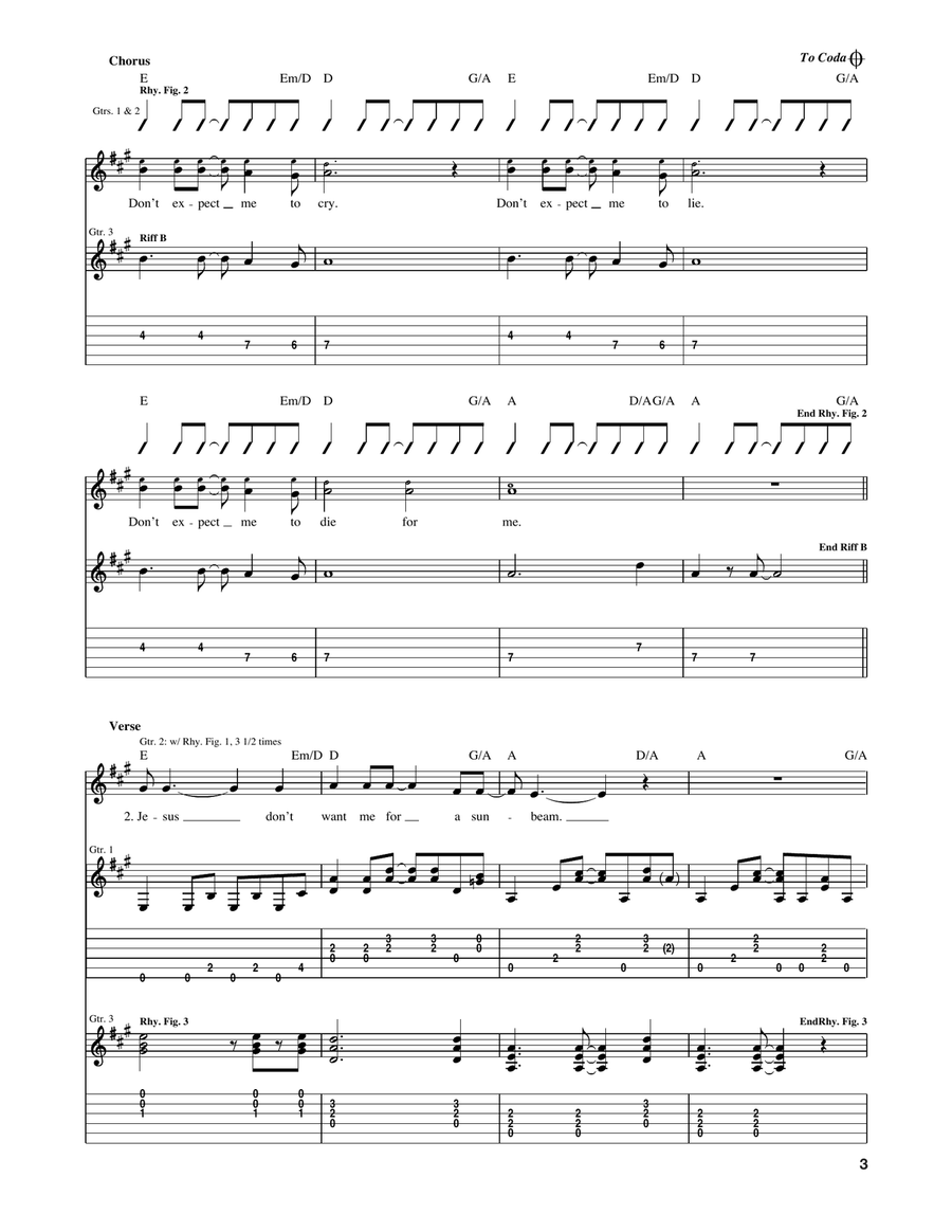 Jesus Doesn't Want Me For A Sunbeam Acoustic Guitar scores gallery preview page 3