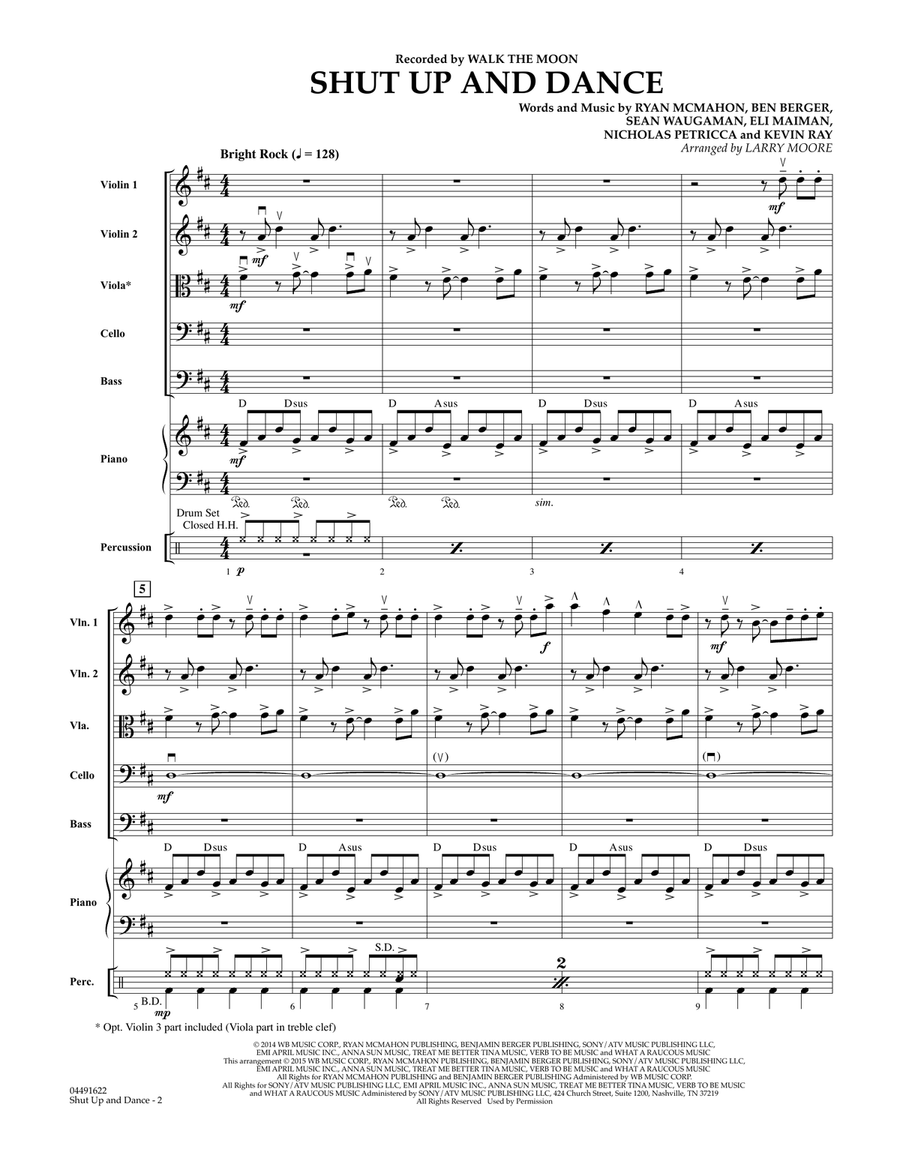 Shut Up and Dance - Conductor Score (Full Score) String Orchestra scores gallery preview page 2