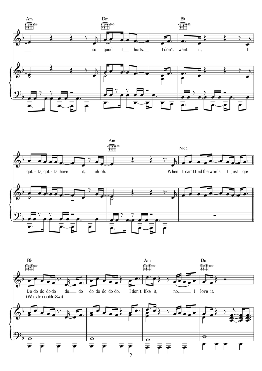 I Don't Like It, I Love It Piano, Vocal, Guitar scores gallery preview page 2