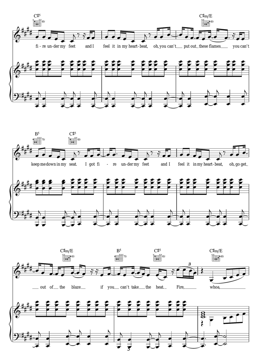 Fire Under My Feet Fire Under My Feet Piano, Vocal, Guitar scores gallery preview page 3