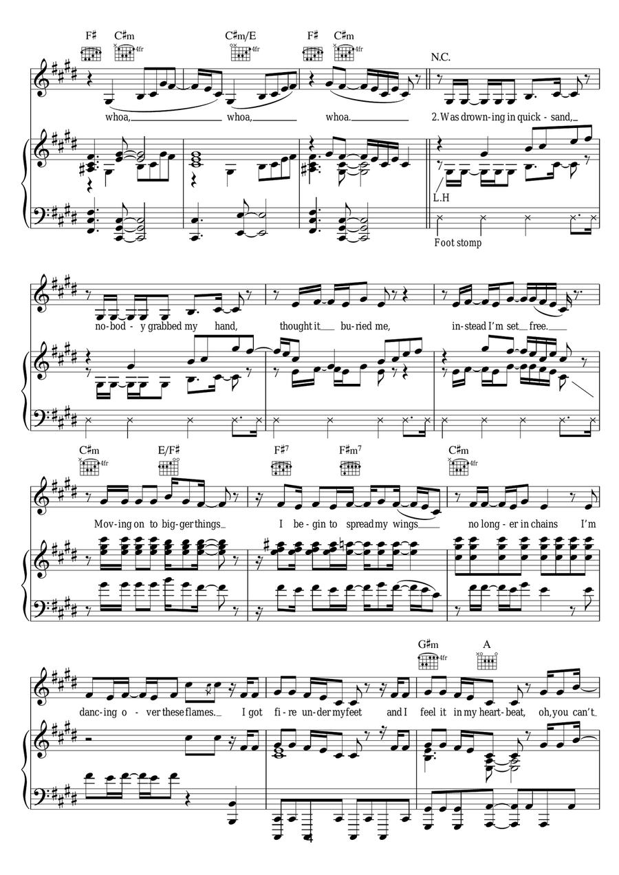 Fire Under My Feet Fire Under My Feet Piano, Vocal, Guitar scores gallery preview page 4