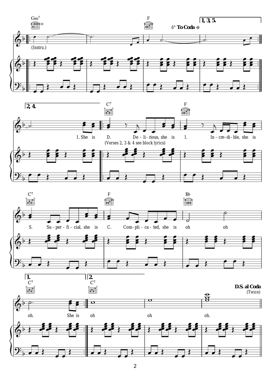 D.I.S.C.O. D.I.S.C.O. Piano, Vocal, Guitar scores gallery preview page 2