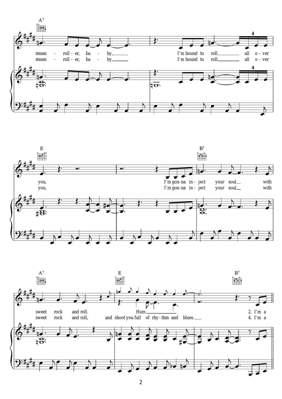 Steamroller Steamroller Piano, Vocal, Guitar scores gallery preview page 2