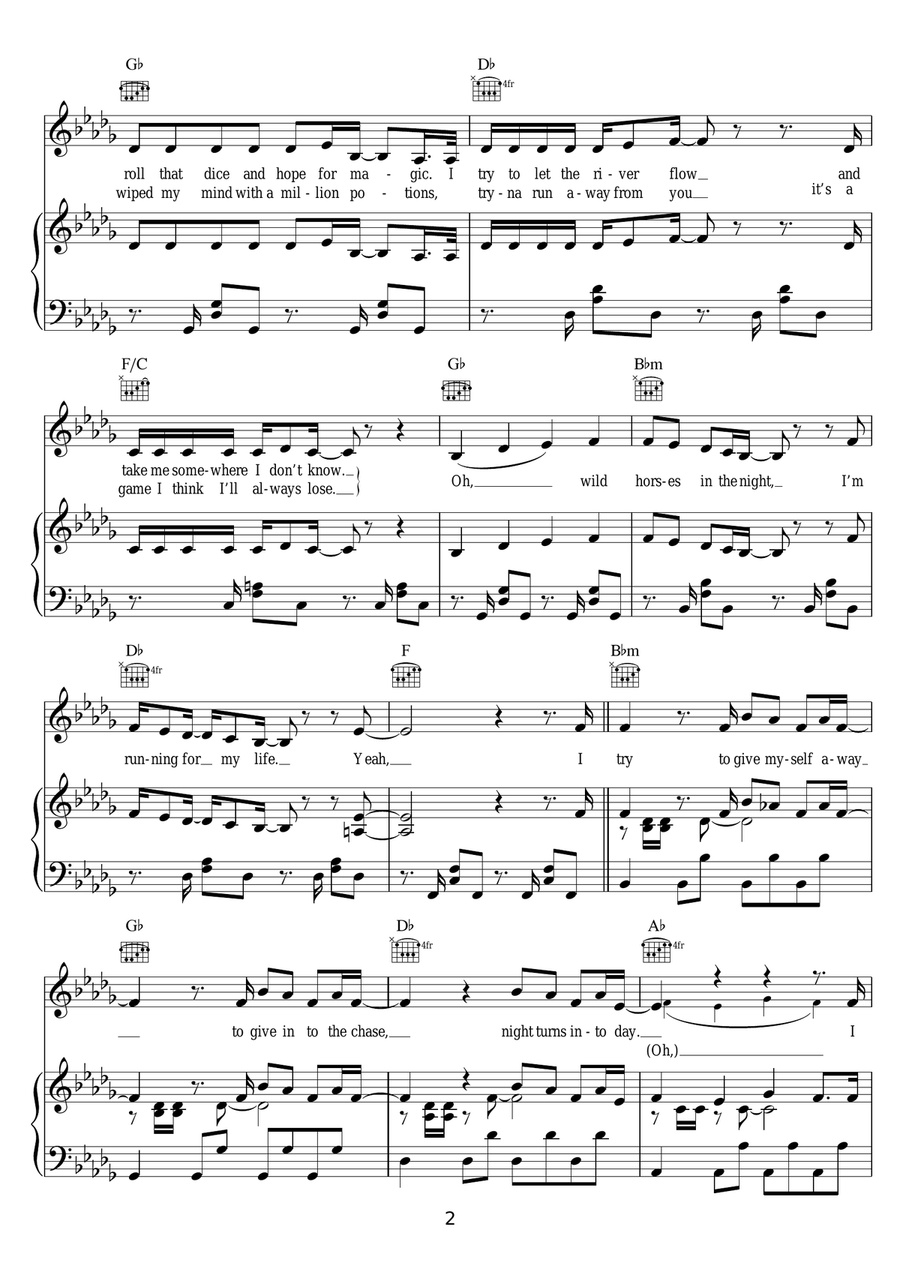 Roads Roads Piano, Vocal, Guitar scores gallery preview page 2