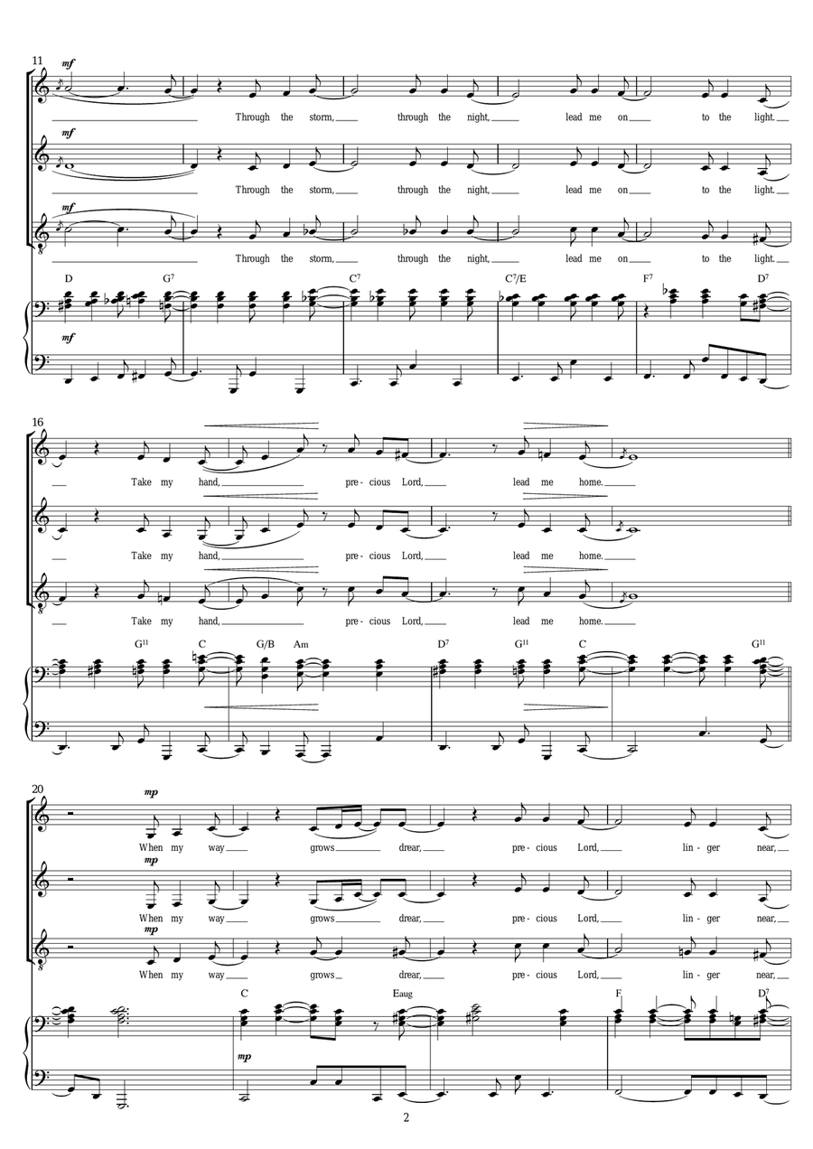 Precious Lord, Take My Hand (Take My Hand, Precious Lord) (arr. Mark De-Lisser) SAT scores gallery preview page 2