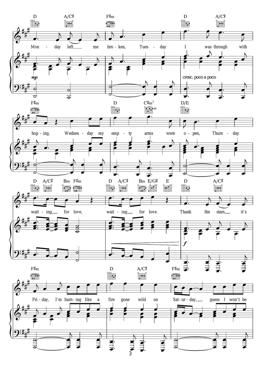 Waiting For Love Waiting For Love Piano, Vocal, Guitar scores gallery preview page 3