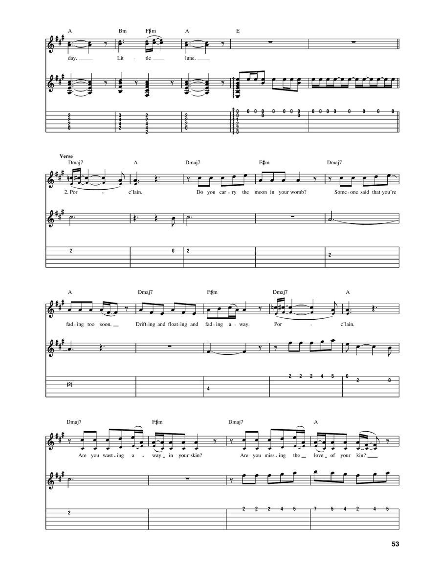 Porcelain Porcelain Acoustic Guitar scores gallery preview page 2