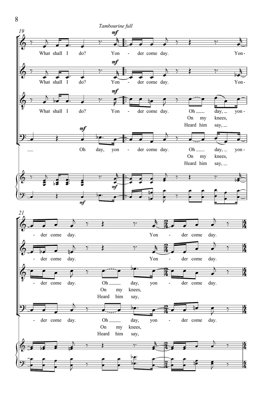 Yonder Come Day (Downloadable) 4-Part scores gallery preview page 7