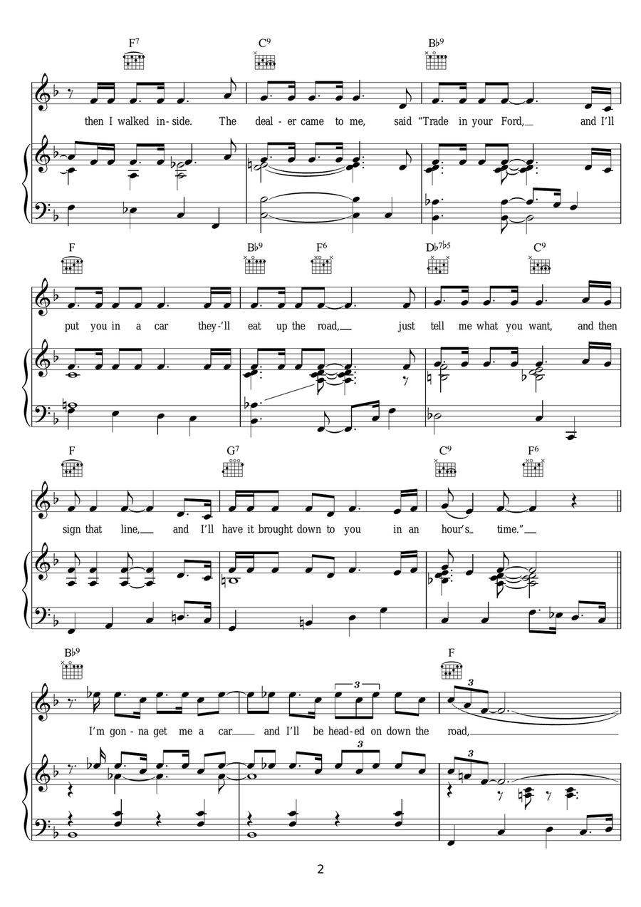 No Money Down Piano, Vocal, Guitar scores gallery preview page 2