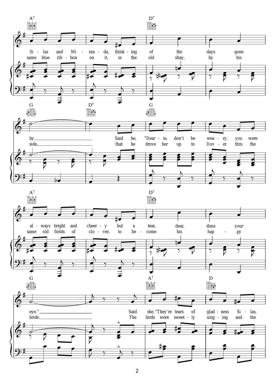 Put On Your Old Grey Bonnet Piano, Vocal, Guitar scores gallery preview page 2