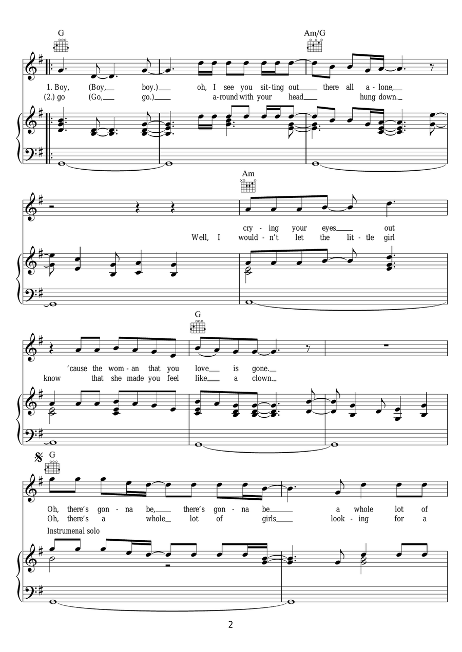 Only The Strong Survive Only The Strong Survive Piano, Vocal, Guitar scores gallery preview page 2