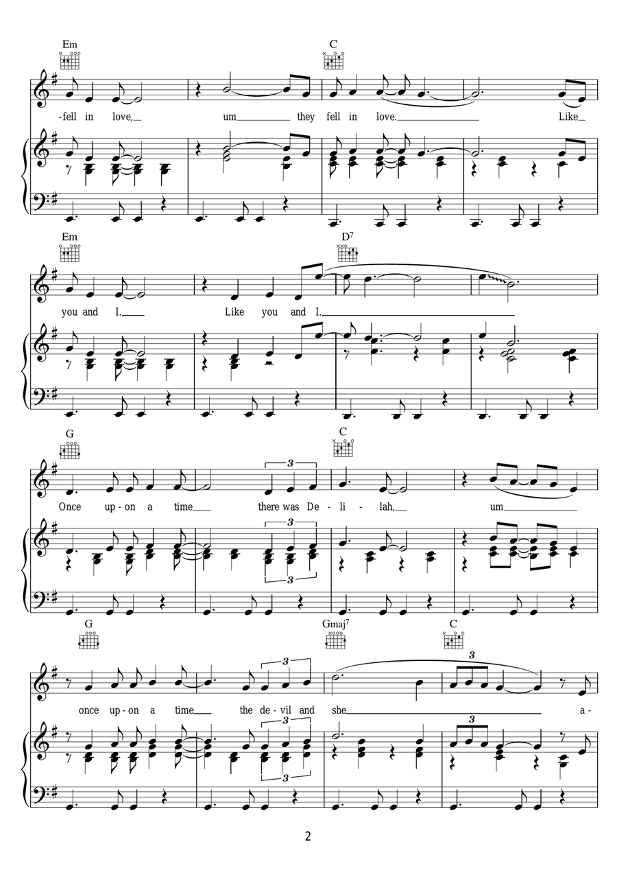 Once Upon A Time Piano, Vocal, Guitar scores gallery preview page 2