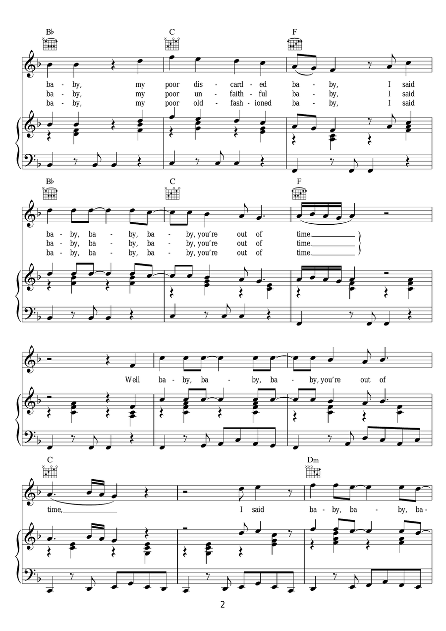 Out Of Time Out Of Time Piano, Vocal, Guitar scores gallery preview page 2