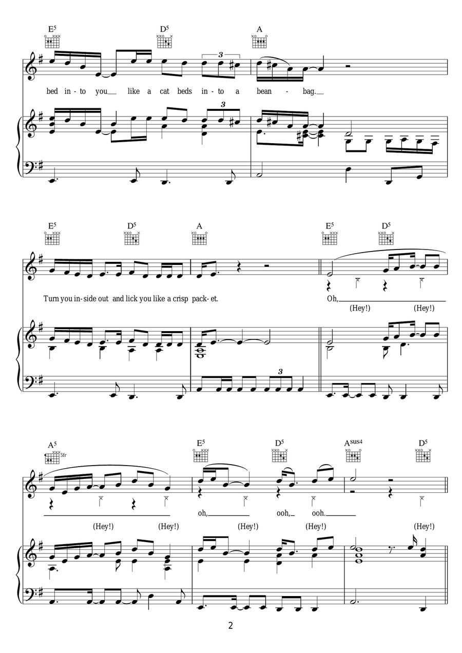 Every Other Freckle Every Other Freckle Piano, Vocal, Guitar scores gallery preview page 2