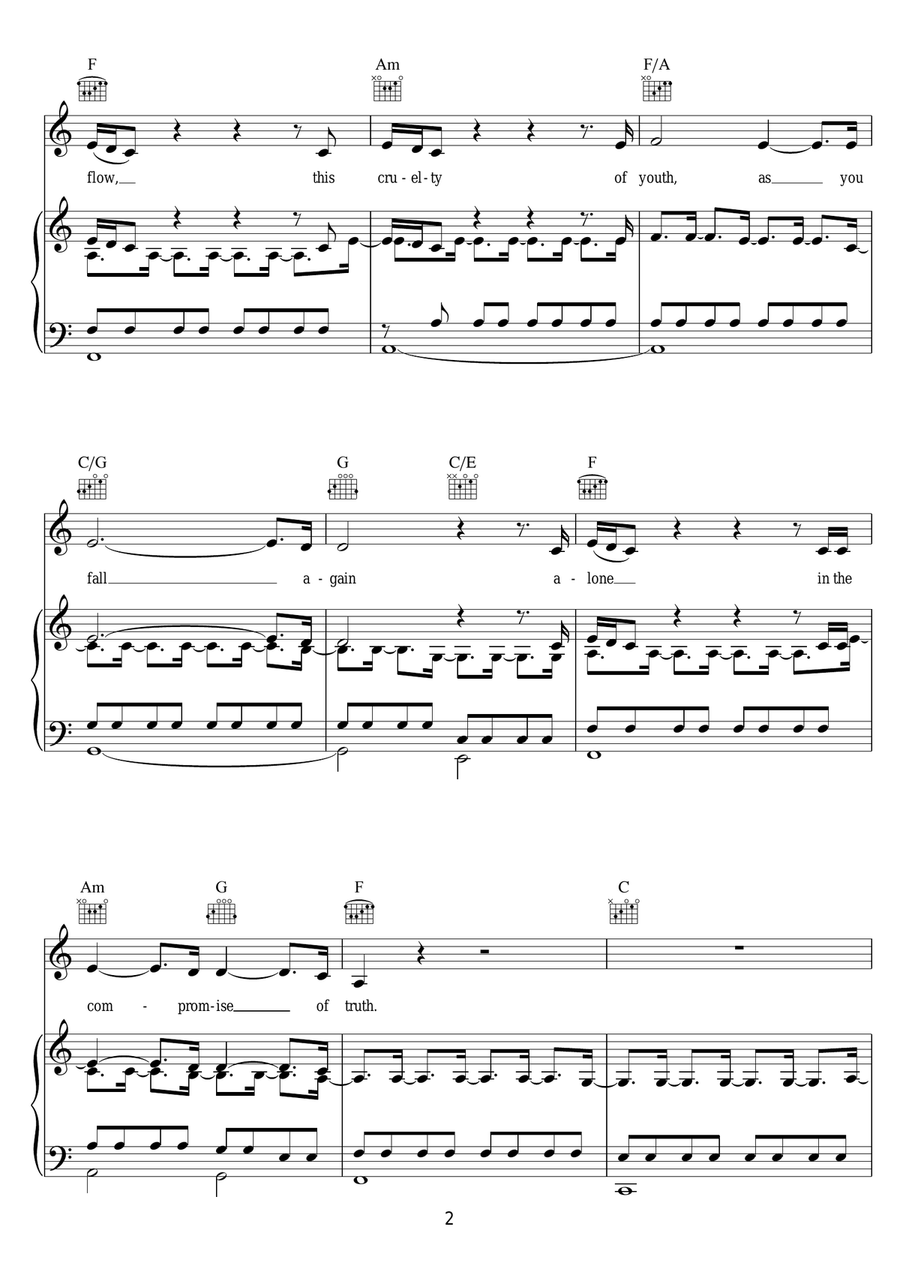 Snake Eyes Snake Eyes Piano, Vocal, Guitar scores gallery preview page 2