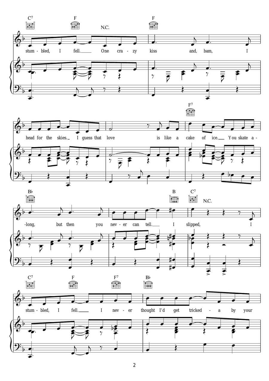 I Slipped, I Stumbled, I Fell Piano, Vocal, Guitar scores gallery preview page 2