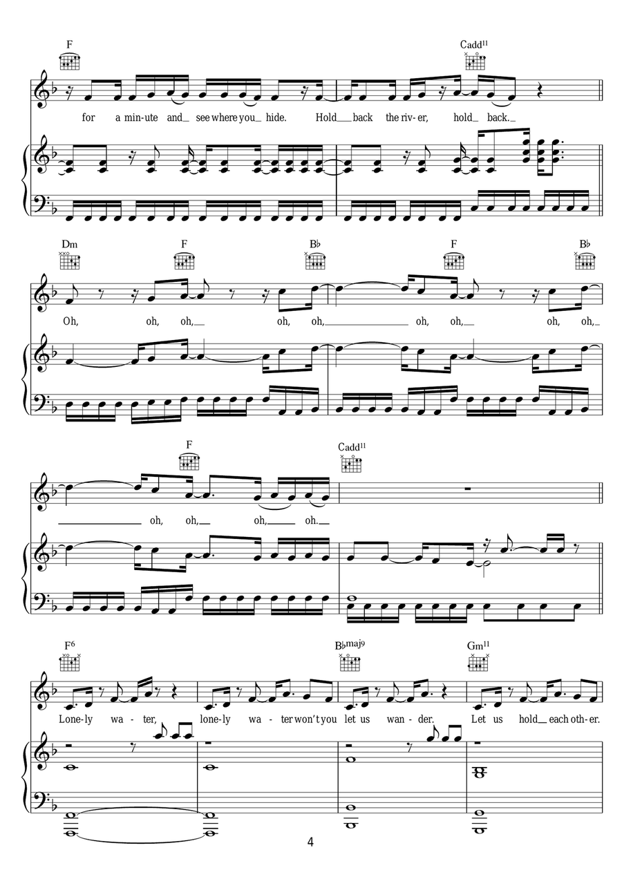 Hold Back The River Hold Back The River Piano, Vocal, Guitar scores gallery preview page 4