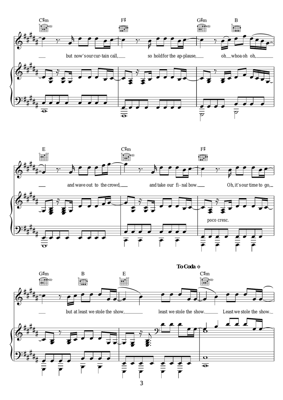 Stole The Show (feat. Parson James) Piano, Vocal, Guitar - Digital Sheet Music page 3