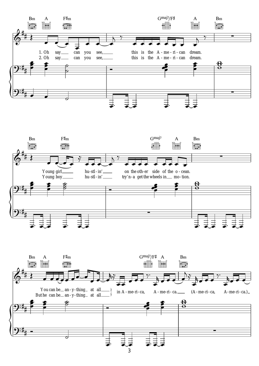 American Oxygen American Oxygen Piano, Vocal, Guitar scores gallery preview page 3