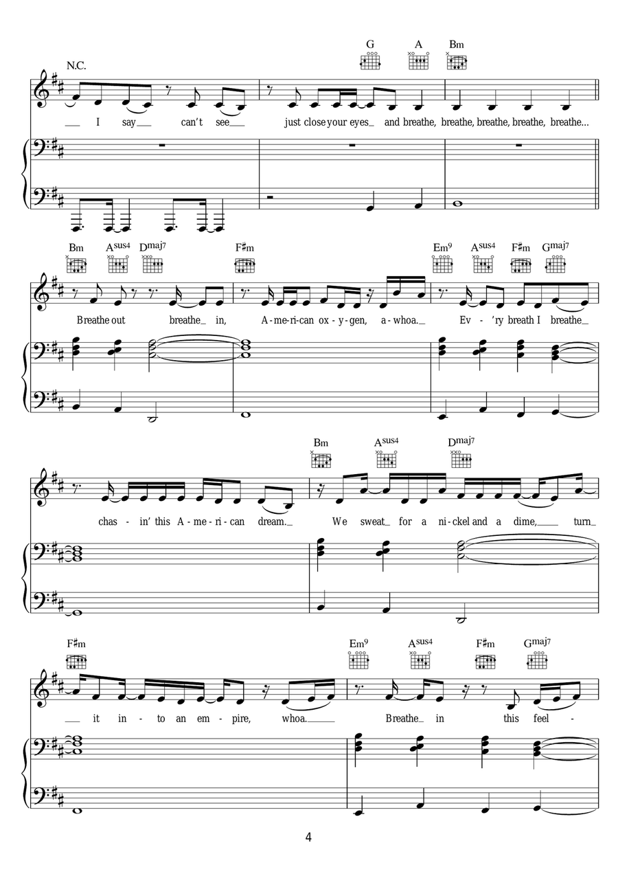 American Oxygen American Oxygen Piano, Vocal, Guitar scores gallery preview page 4