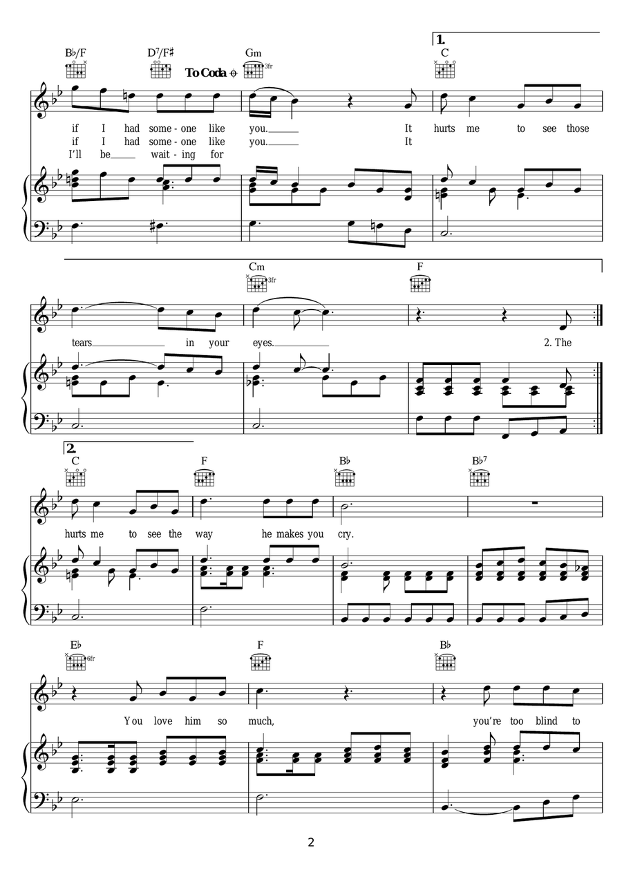 It Hurts Me It Hurts Me Piano, Vocal, Guitar scores gallery preview page 2