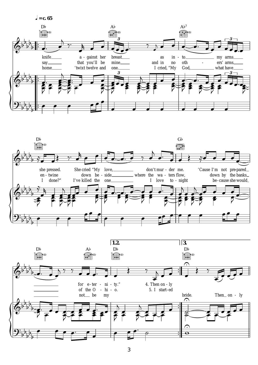 Banks Of The Ohio Banks Of The Ohio Piano, Vocal, Guitar scores gallery preview page 3