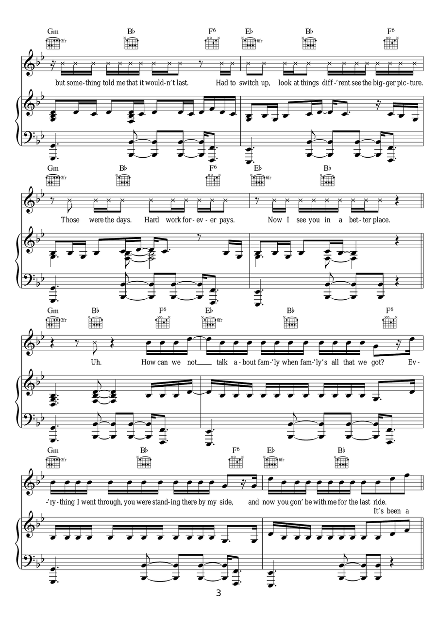See You Again (featuring Charlie Puth) Piano, Vocal, Guitar scores gallery preview page 3
