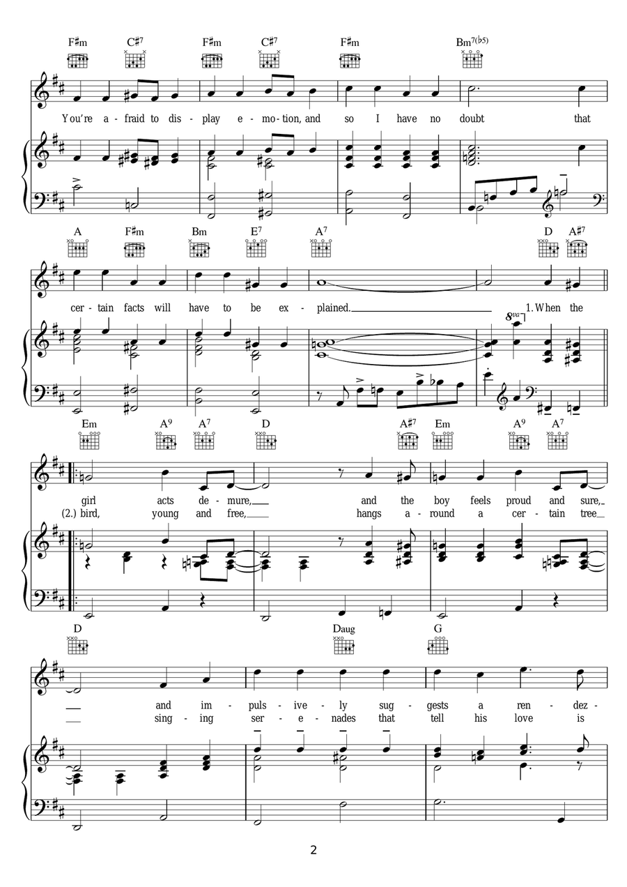 It's The Natural Thing To Do Piano, Vocal, Guitar scores gallery preview page 2